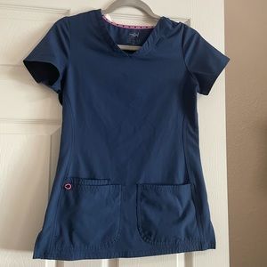 HeartSoul Scrubs Jogger&Scrub top,navy blue,used great cond,Top XS, bottoms XSP